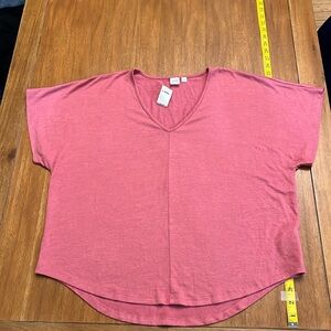 NWT Rose colored soft GAP tee v-neck